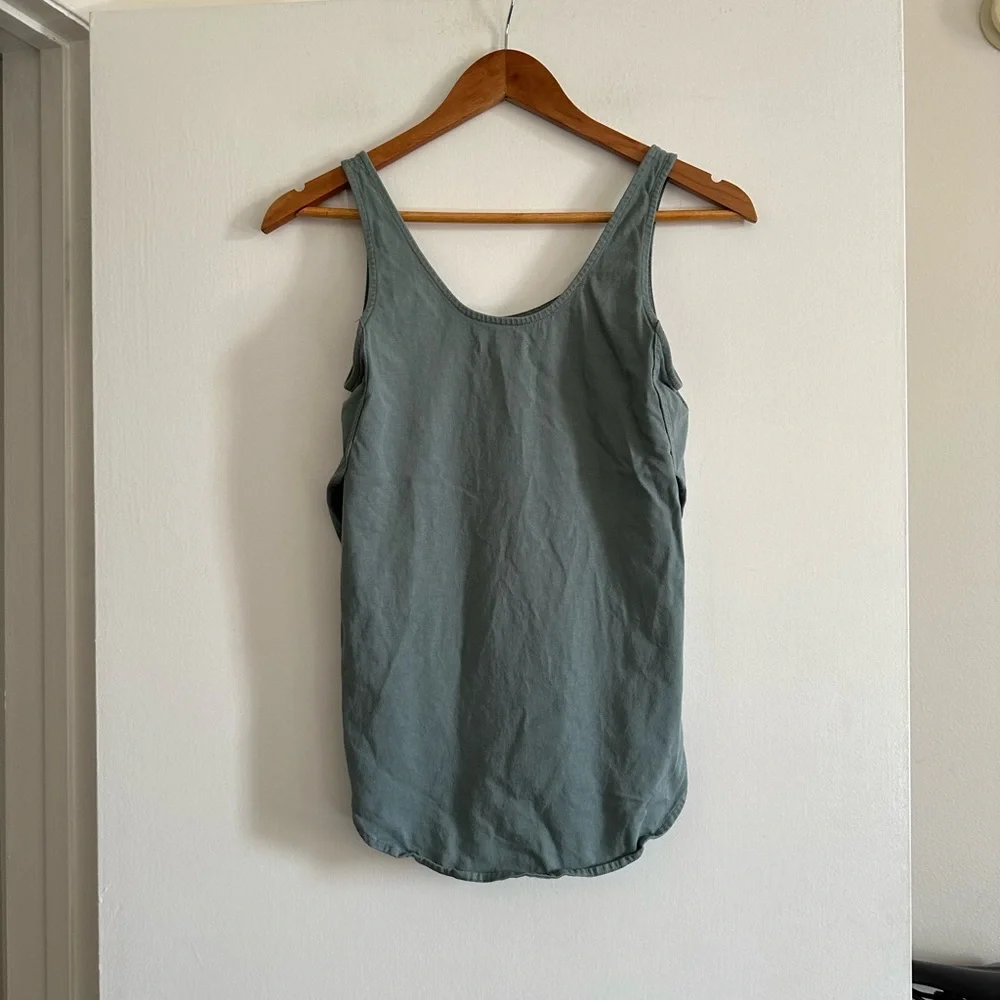Madewell Teal Strum Side Slit Classic Tank Top Size XS EUC - Picture 5 of 7